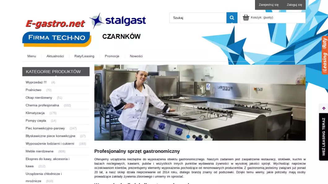 Sklep gastronomiczny E-gastro.net - podgląd